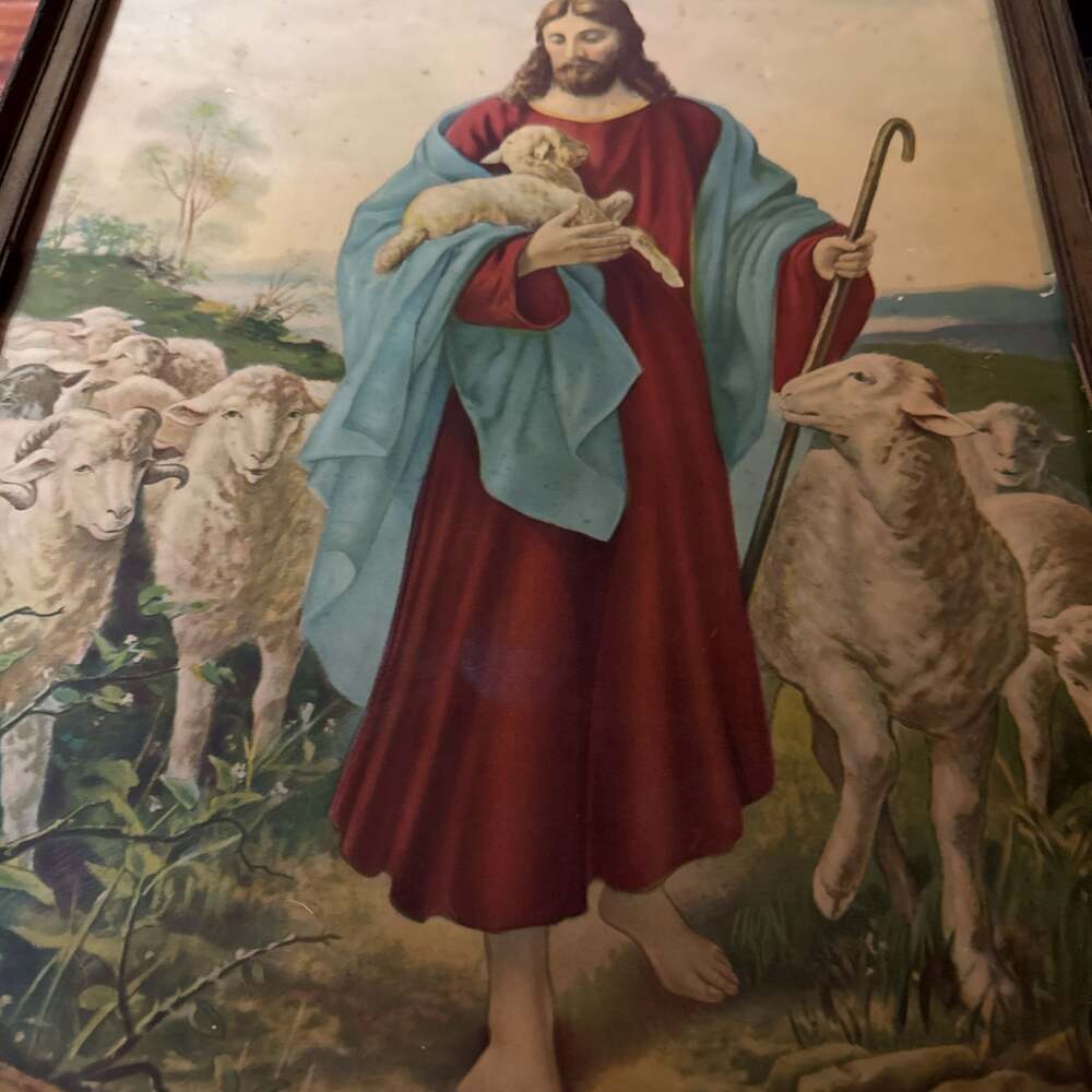 Vintage Print Jesus The Good Shepherd Framed - Picture 2 of 3